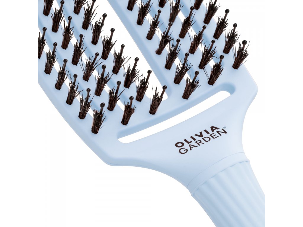 Olivia Garden FingerBrush Bloom Pastel Blue - plochý kartáč