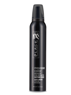 Black Mousse Color - barevné tužidlo, TMAVĚ HNĚDÁ 200 ml